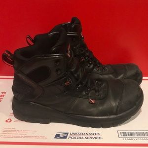 Red Wing Black Leather Boots Soft Toe Sz 10.5